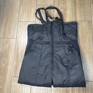 Vintage Adult  SWISS ALPS Black Insulated Ski Snow Bib Pants Overalls Size M